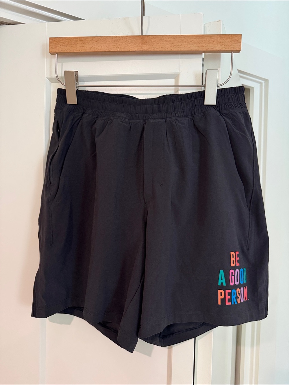 Men’s Lululemon Black Athletic “Be A Good Person” Shorts